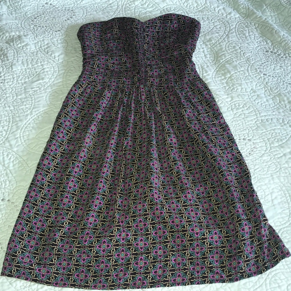 Xhiliration strapless pattern summer dress